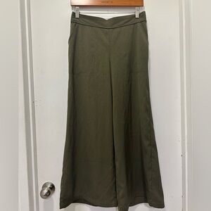 Max Studio Olive Green Wide-Leg Trousers Pants Sz M